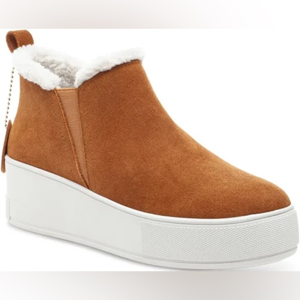 J Slides Cognac Suede Water-Proof Tan / White Slip-on Booties size 6